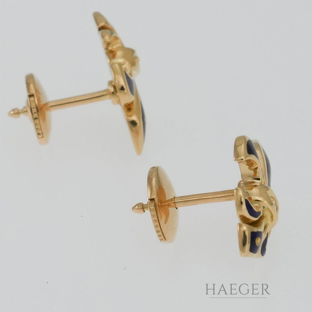 Faberge Ohstecker Gelbgold 18 Karat mit Diamanten