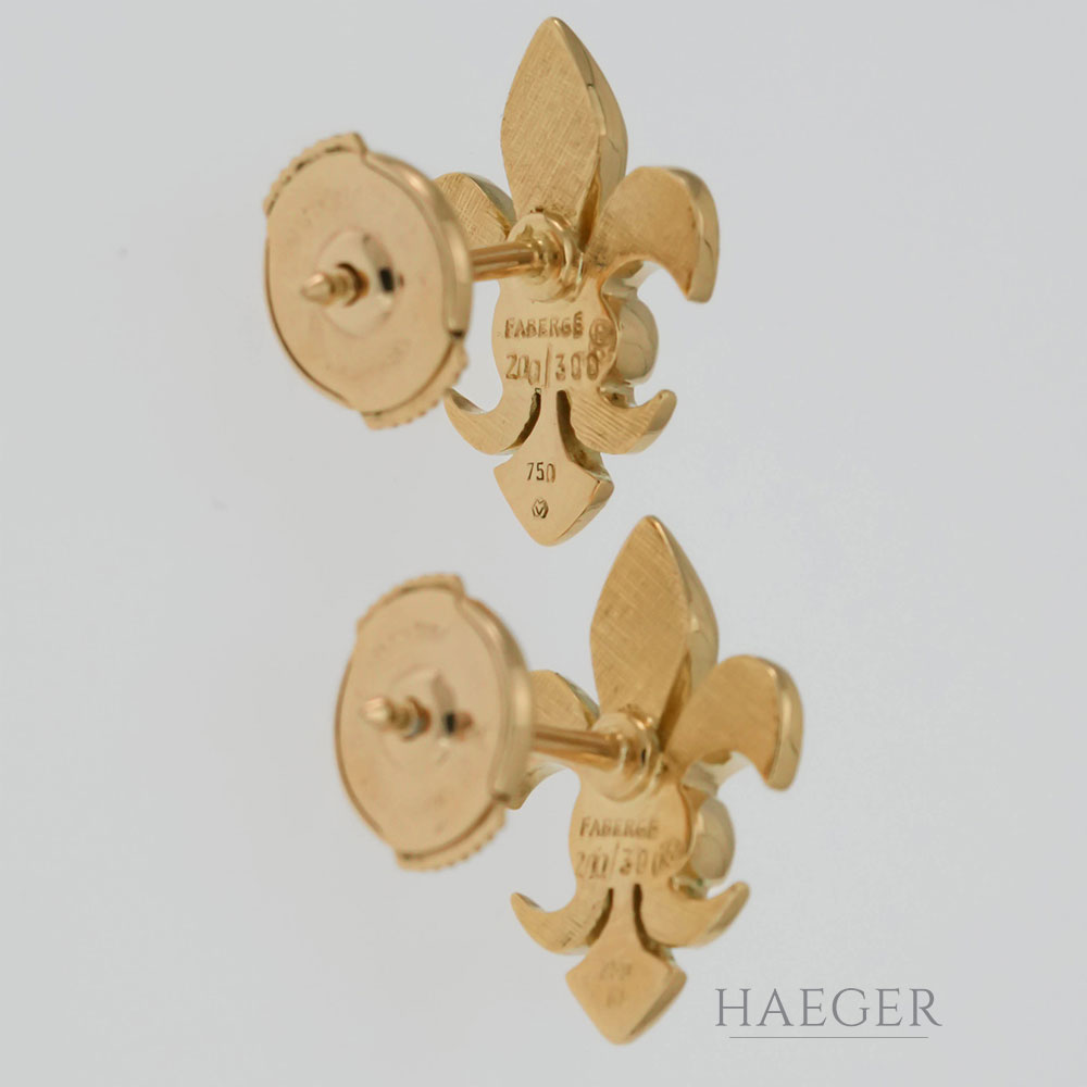 Faberge Ohstecker Gelbgold 18 Karat mit Diamanten