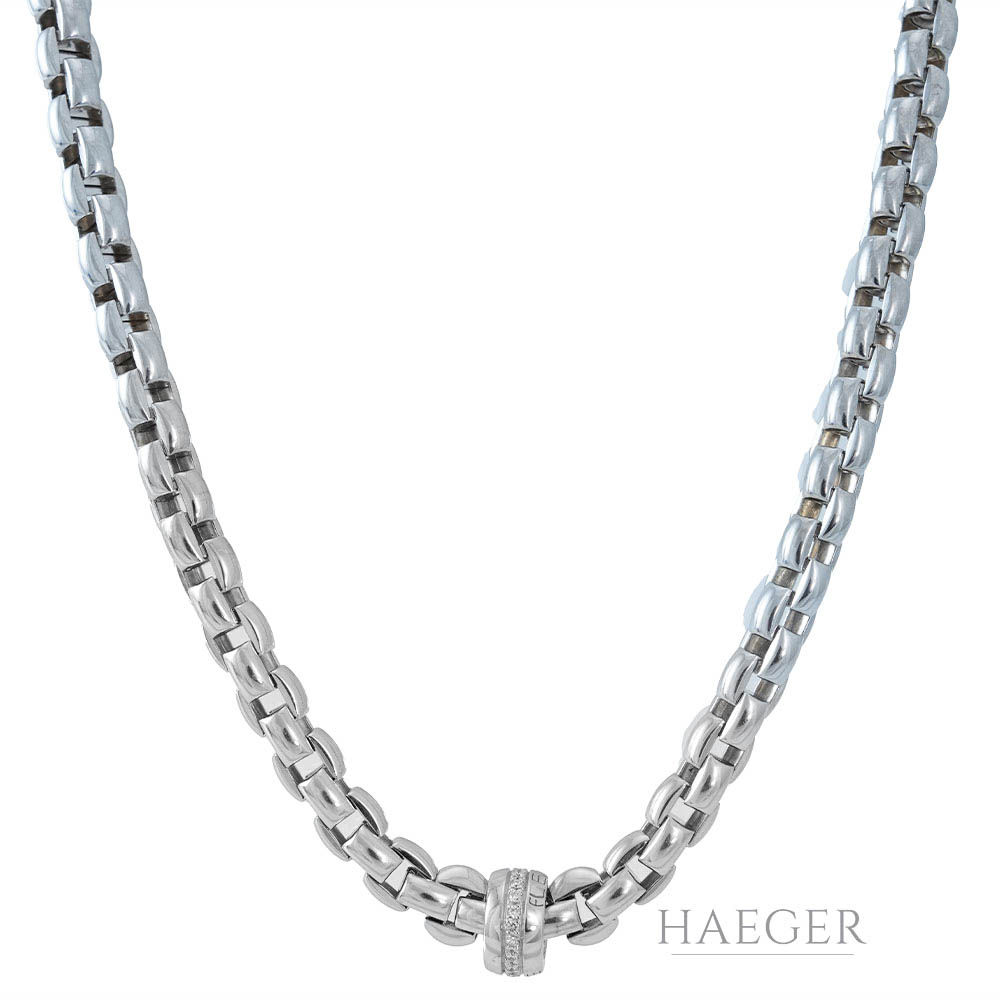Fope Collier Weissgold 18 Karat mit Diamanten