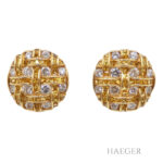 Ohrringe Gelbgold Saphir 18 Karat mit Diamanten Vorschau