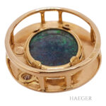 Opal Anhänger schwarz Gelbgold 18 Karat mit Diamanten Vorschau