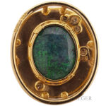 Opal Anhänger schwarz Gelbgold 18 Karat mit Diamanten Vorschau