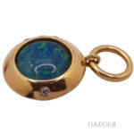 Anhänger Opal schwarz Gelbgold 18 Karat mit Diamanten Vorschau