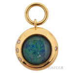 Anhänger Opal schwarz Gelbgold 18 Karat mit Diamanten Vorschau