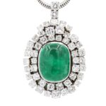 Anhaenger Weisgold 18 Karat mit Diamanten und Smaragd Vorschau