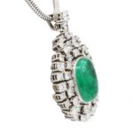 Anhaenger Weisgold 18 Karat mit Diamanten und Smaragd Vorschau