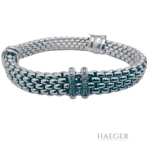 Fope Flex Armband Weißgold 18 Karat mit Diamant
