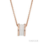 Bulgari B Zero Halskette Rosegold 18 Karat mit weißer Keramik Vorschau