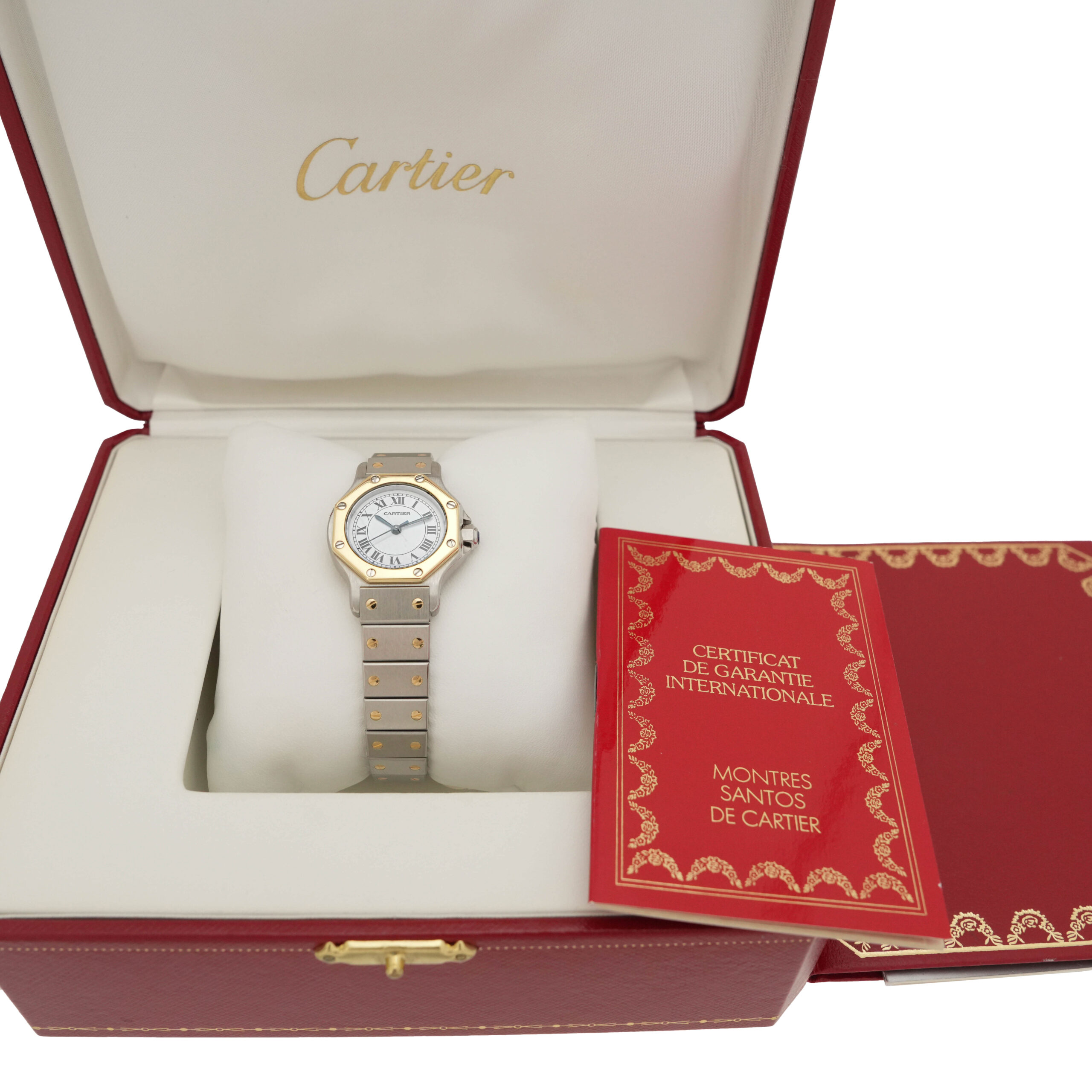 Cartier Santos Octagon Ref.09078 Full Set 1986 Artikelnummer: RS101.408 Durchmesser: 25mm Automatik Stahl / Gold Band 17cm