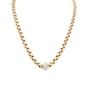 Fope Collier 43 cm Rosé;- Weißgold 750/ 18 Karat mit 0,37 ct Diamanten