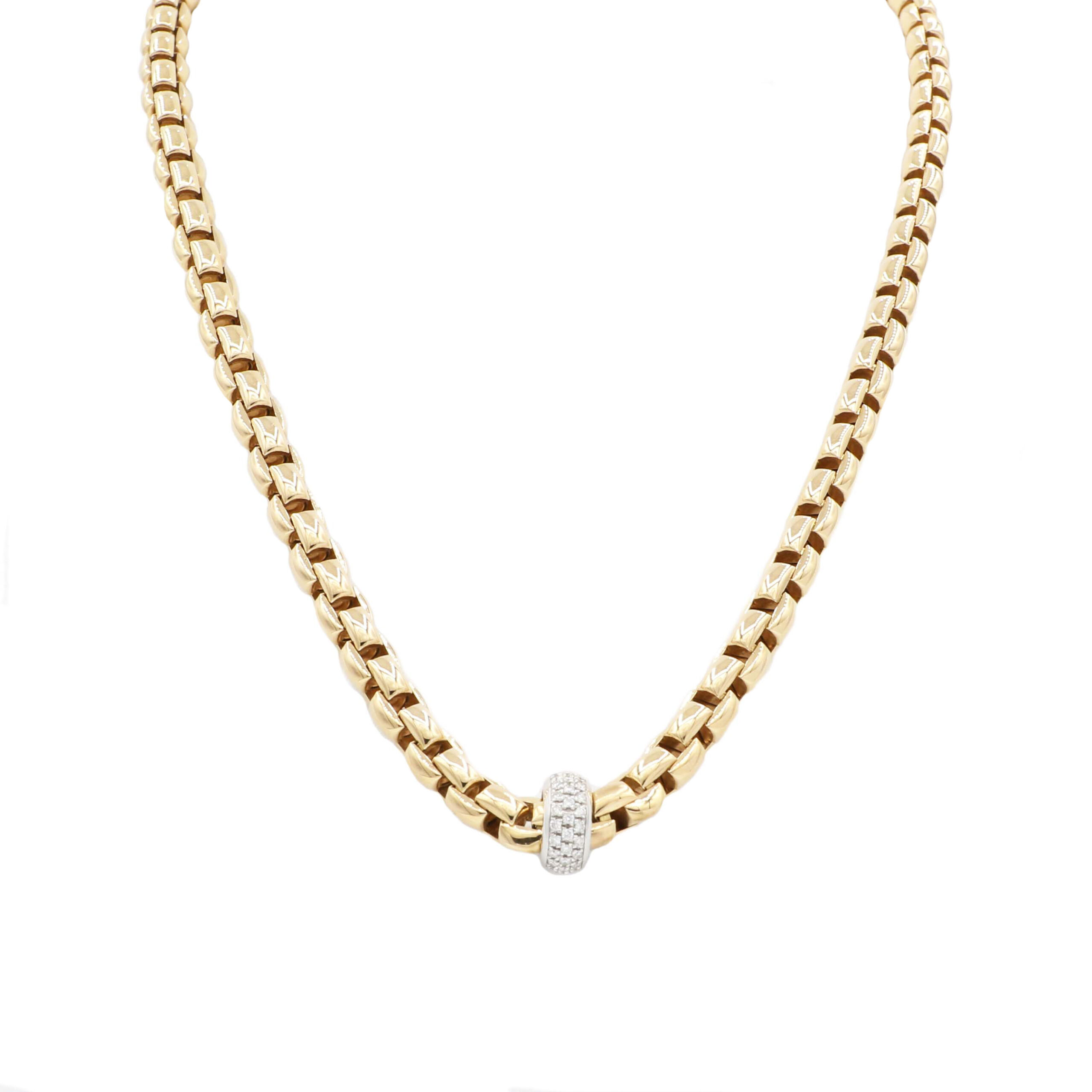 Fope Collier Rosegold Weissgold 18 Karat mit Diamanten