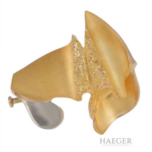 Lapponia Lotus Brosche Gelbgold Weißgold 585/ 14 Karat