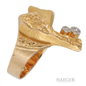 Lapponia Ring Gr. 51 Gelbgold 750/ 18 Karat mit 0,03 ct Diamanten