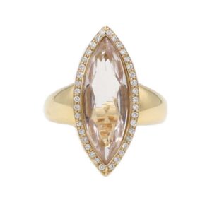 Morganit Ring Gr. 52 Roségold 750/ 18 Karat mit 0,19 ct Diamanten