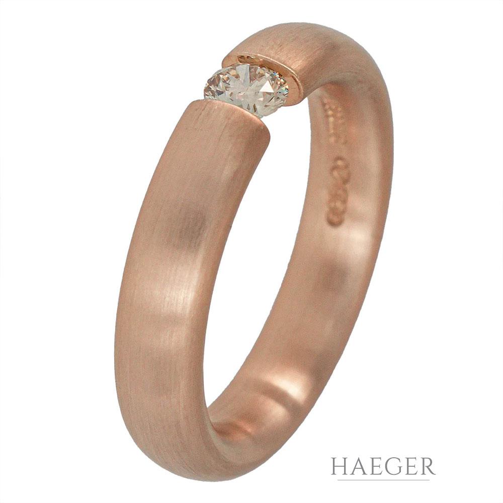Niessing Ring Gr. 60 Roségold 750/ 18 Karat mit 0,32 ct Diamant