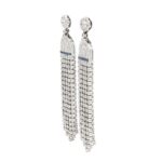 Ohrhänger Weissgold 18 Karat mit Saphir und Diamanten Vorschau