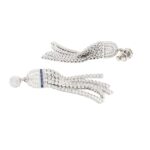 Ohrhänger Weissgold 18 Karat mit Saphir und Diamanten Vorschau