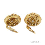 Diamant Saphir Ohrringe/ Clips Gelbgold 750/ 18 Karat - Bild 5 Vorschau