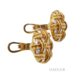 Ohrringe Gelbgold Saphir 18 Karat mit Diamanten Vorschau