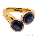Saphir Ring mit Diamanten Gelbgold 18 Karat Vorschau