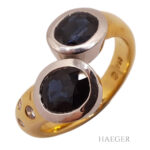 Saphir Ring mit Diamanten Gelbgold 18 Karat Vorschau