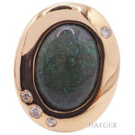 Ring Opal dunkel Gelbgold 18 Karat mit Diamanten Vorschau