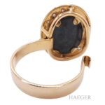 Ring Opal dunkel Gelbgold 18 Karat mit Diamanten Vorschau