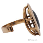 Ring Opal dunkel Gelbgold 18 Karat mit Diamanten Vorschau