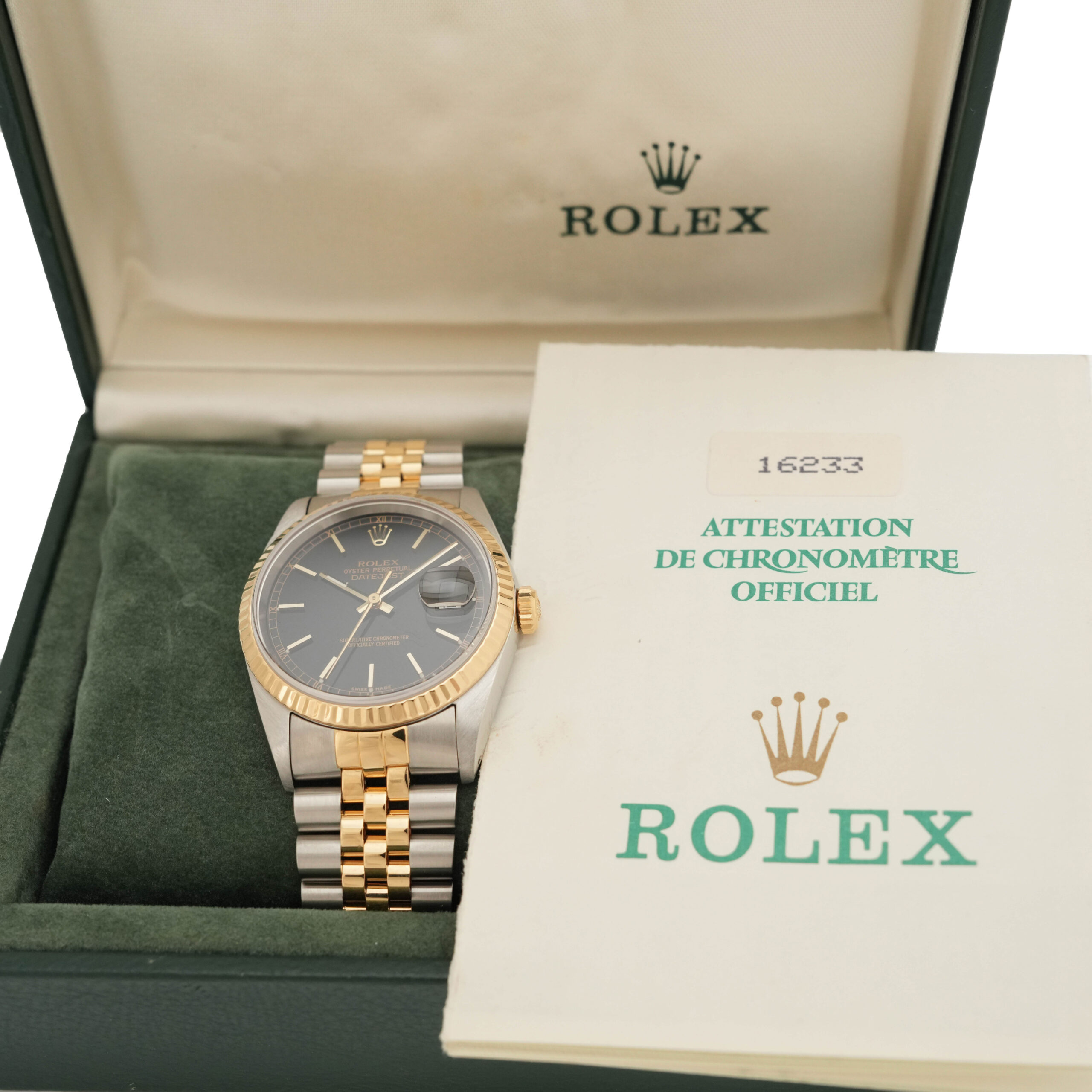 Rolex Datejust 36 Ref.16233 Full Set 1991 Artikelnummer: RS101.410 Durchmesser: 36mm Automatik Rolex Jubilee Stahl / Gold Band 20cm