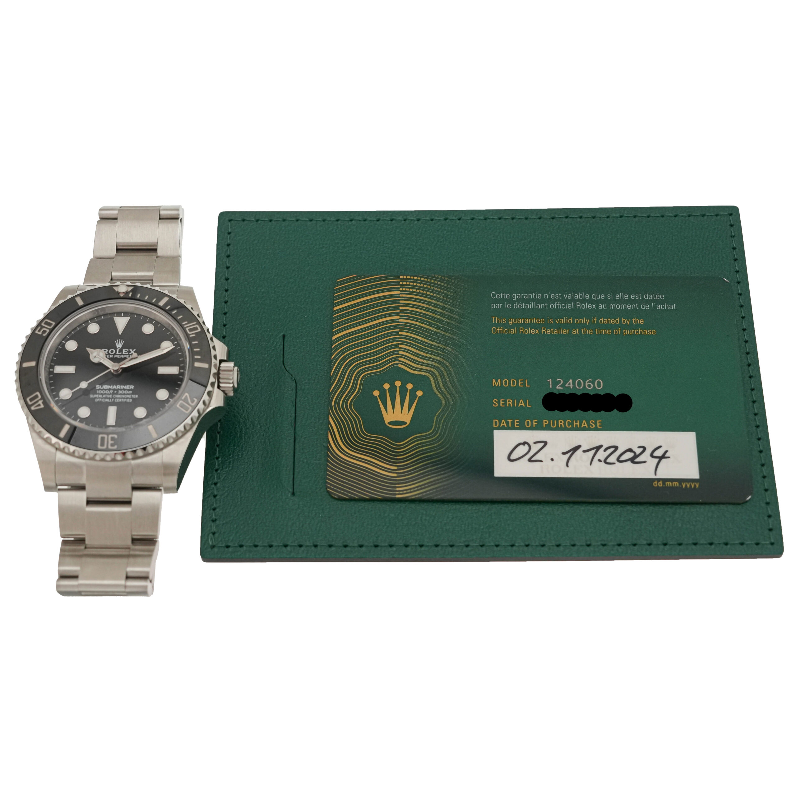 Rolex Submariner Ref.124060 mit original Papieren 2024