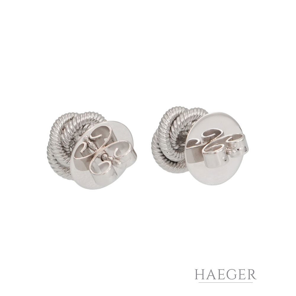 Wellendorff Ohrstecker Karat mit Diamanten Seidenknoten Weissgold