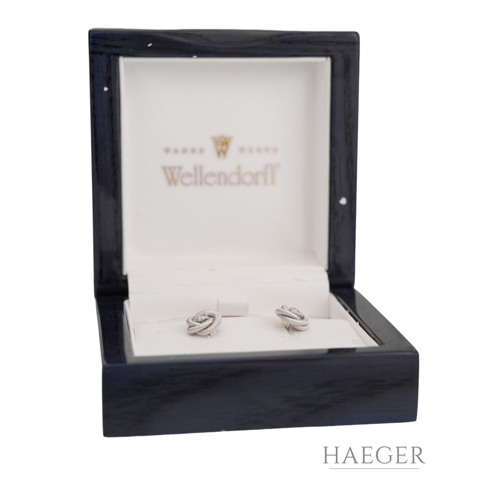 Wellendorff Ohrstecker Karat mit Diamanten Seidenknoten Weissgold