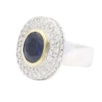 Ring 750 Weißgold und Gelbgold mit Saphir und Brillanten Vorschau
