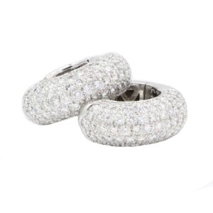 Creolen 750 Weißgold mit 164 Brillanten von ca. 5 ct