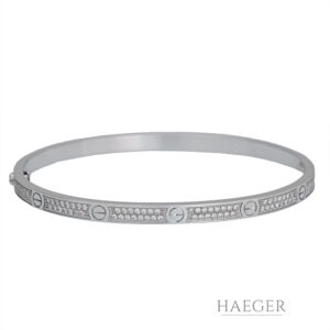Cartier Love Diamant Armreif kleines Modell Gr.17 Weißgold 18 Karat Full Set 2022