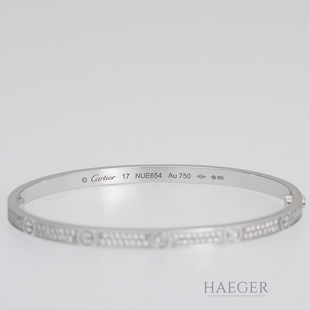Cartier Love Diamant Armreif kleines Modell Gr.17 Weißgold 18 Karat Full Set 2022