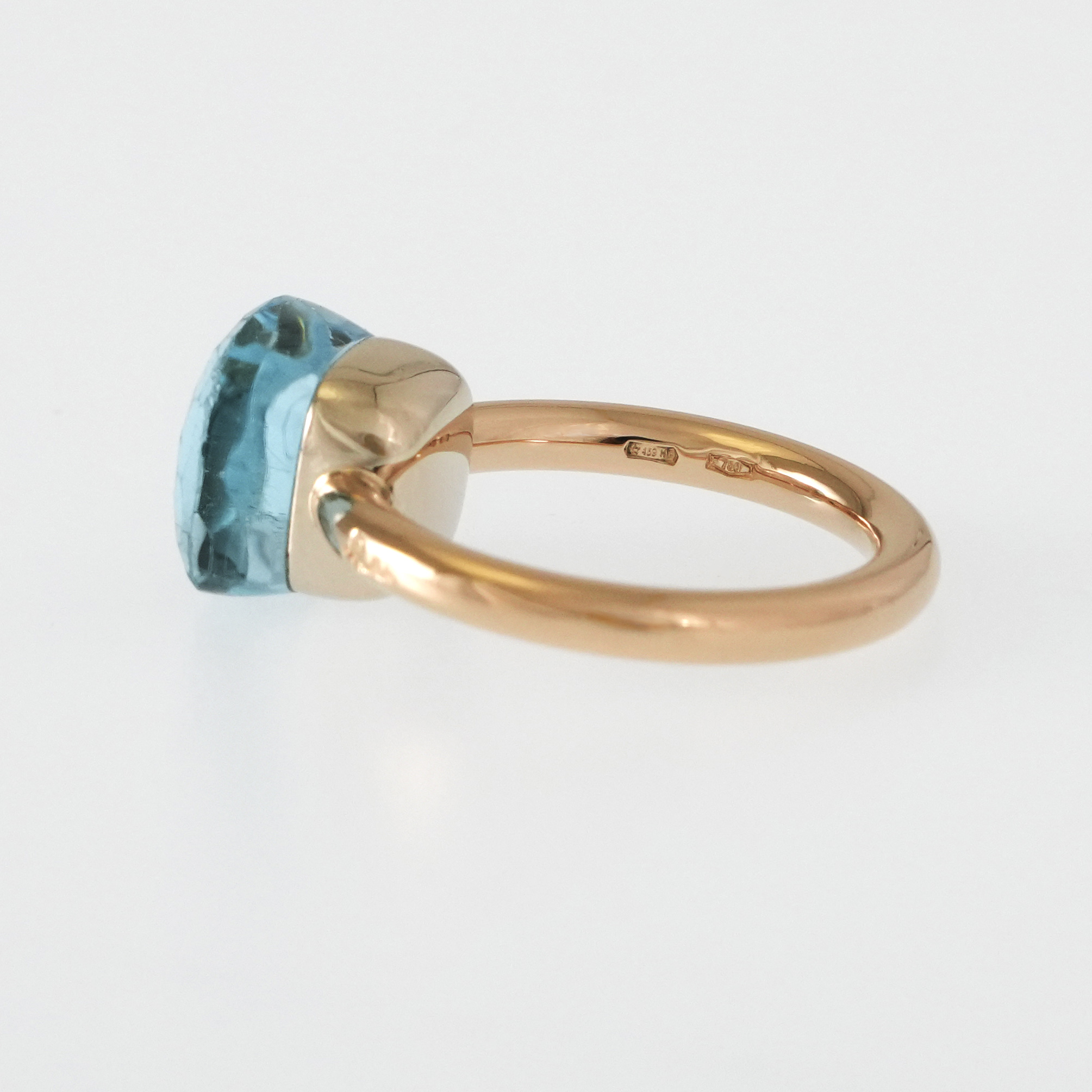 Pomellato Nudo Ring Gelbgold 18 Karat Blautopas