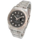Datejust Rolex Stahl schwarzes Ziffernblatt Diamant Vorschau