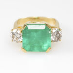 Ring Gelbgold 750/18k mit Smaragd und Diamanten ca. 1,00 ct Vorschau