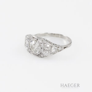 Ring Gr. 57 Weißgold 585 / 14 Karat mit ca. 1,00 ct Diamant