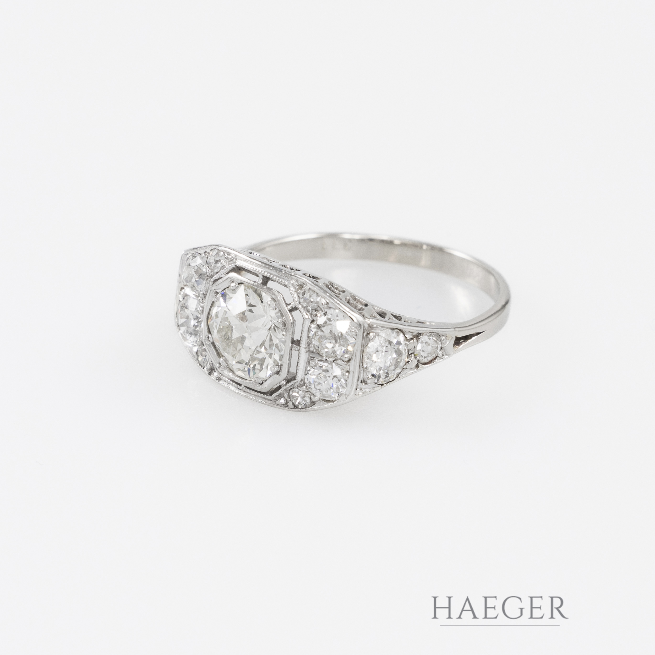 Ring Gr. 57 Weißgold 585 / 14 Karat mit ca. 1,00 ct Diamant