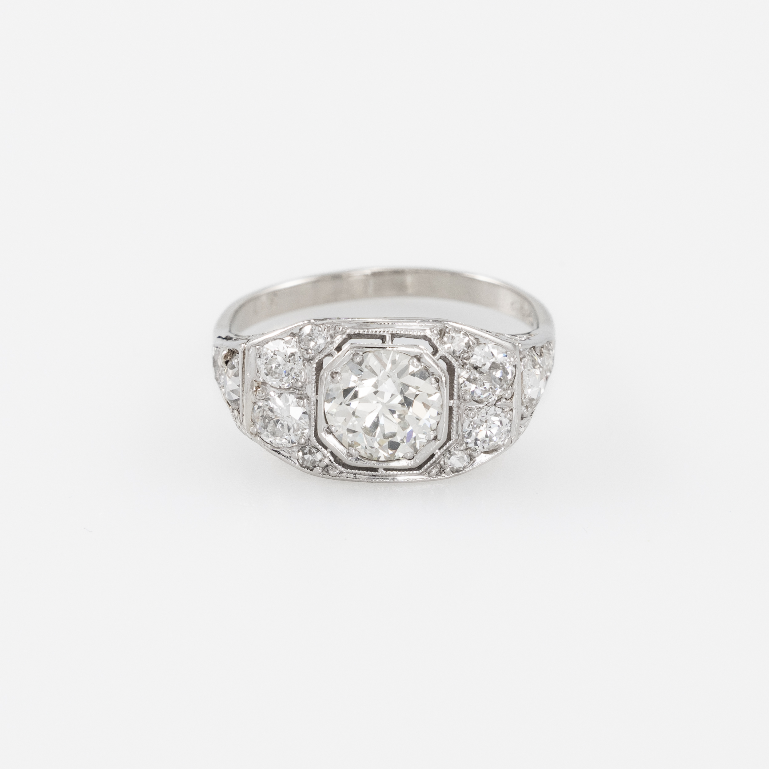 Ring Gr. 57 Weißgold 585 / 14 Karat mit ca. 1,00 ct Diamant