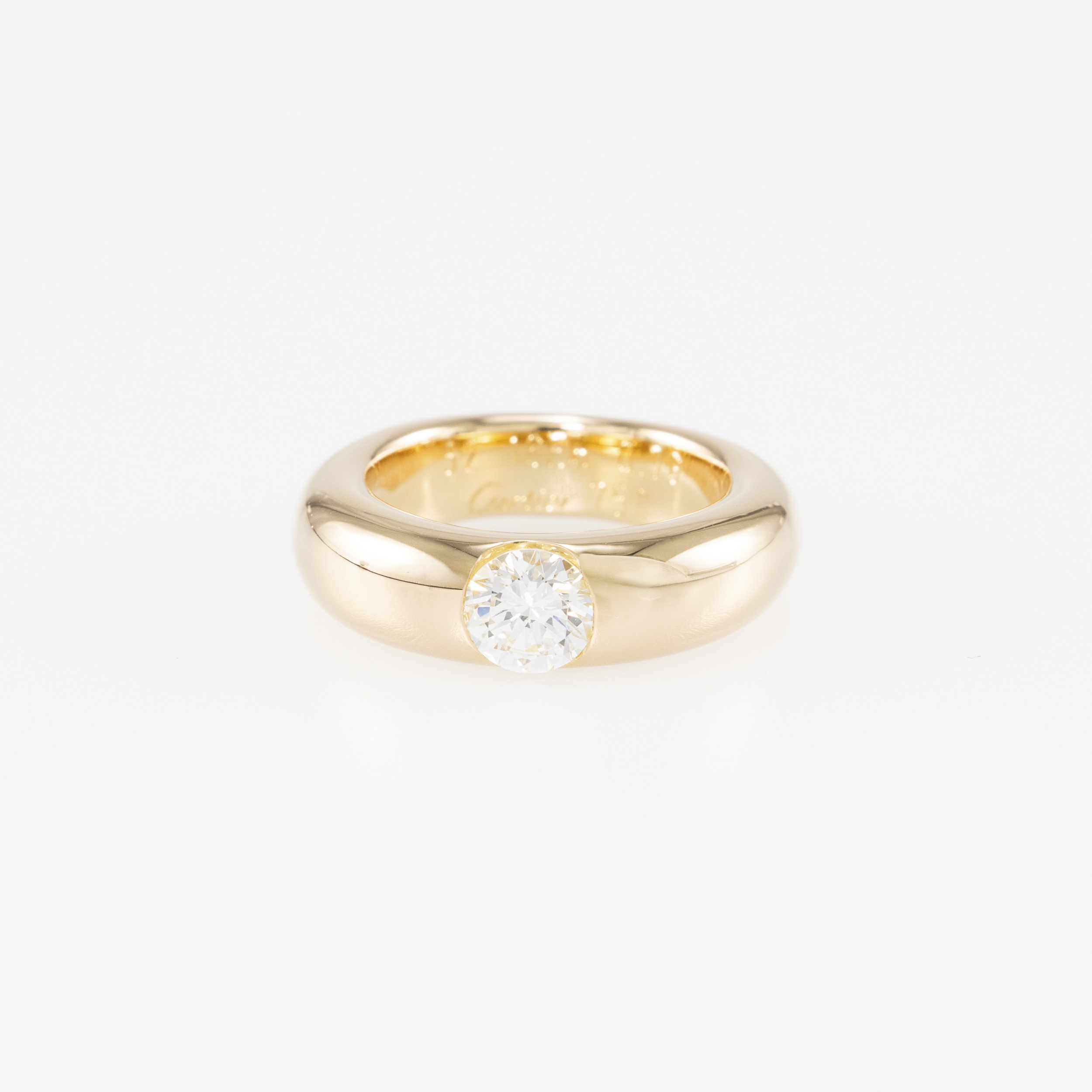 Cartier Ellpise Ring Gelbgold 18 Karat mit Diamant
