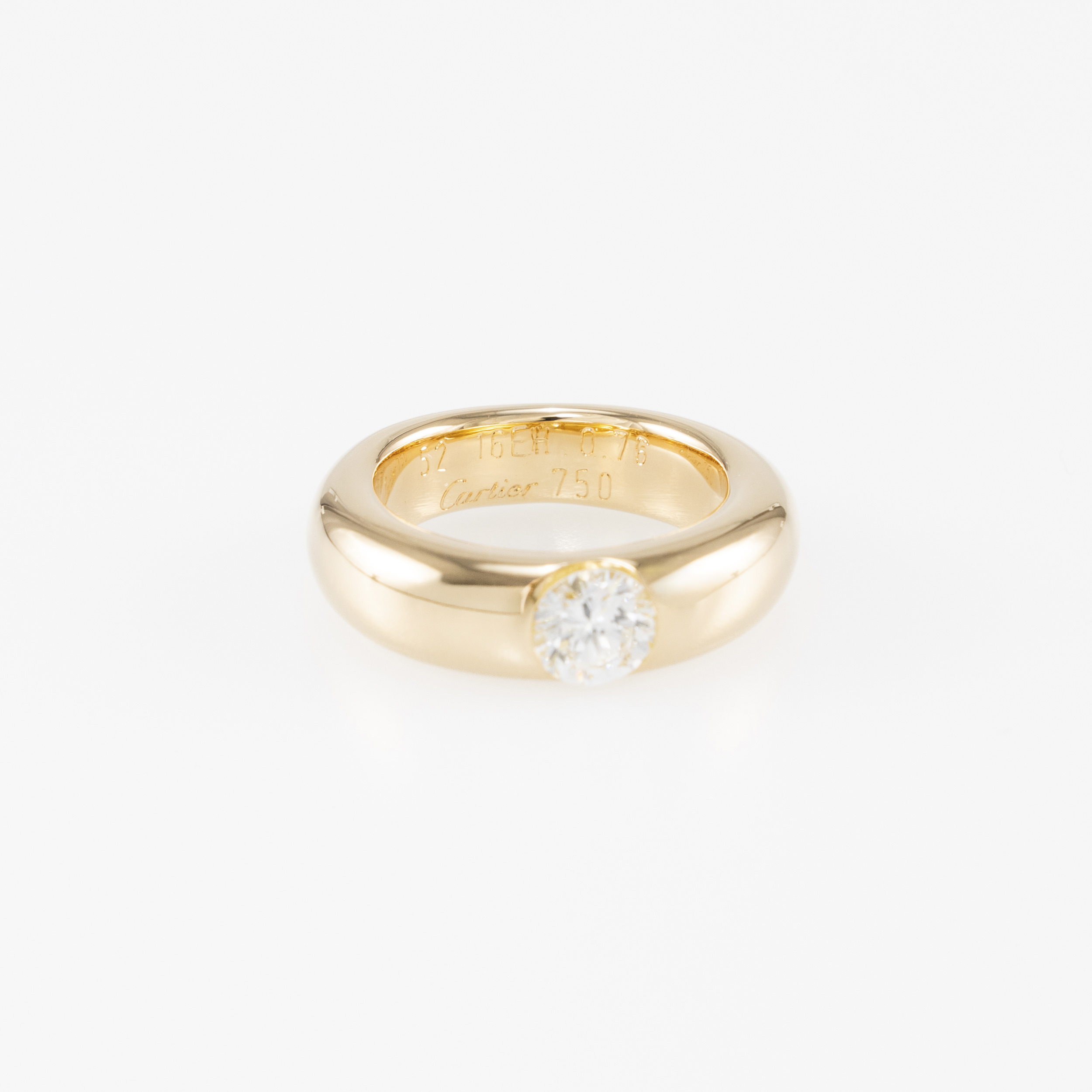 Cartier Ellpise Ring Gelbgold 18 Karat mit Diamant