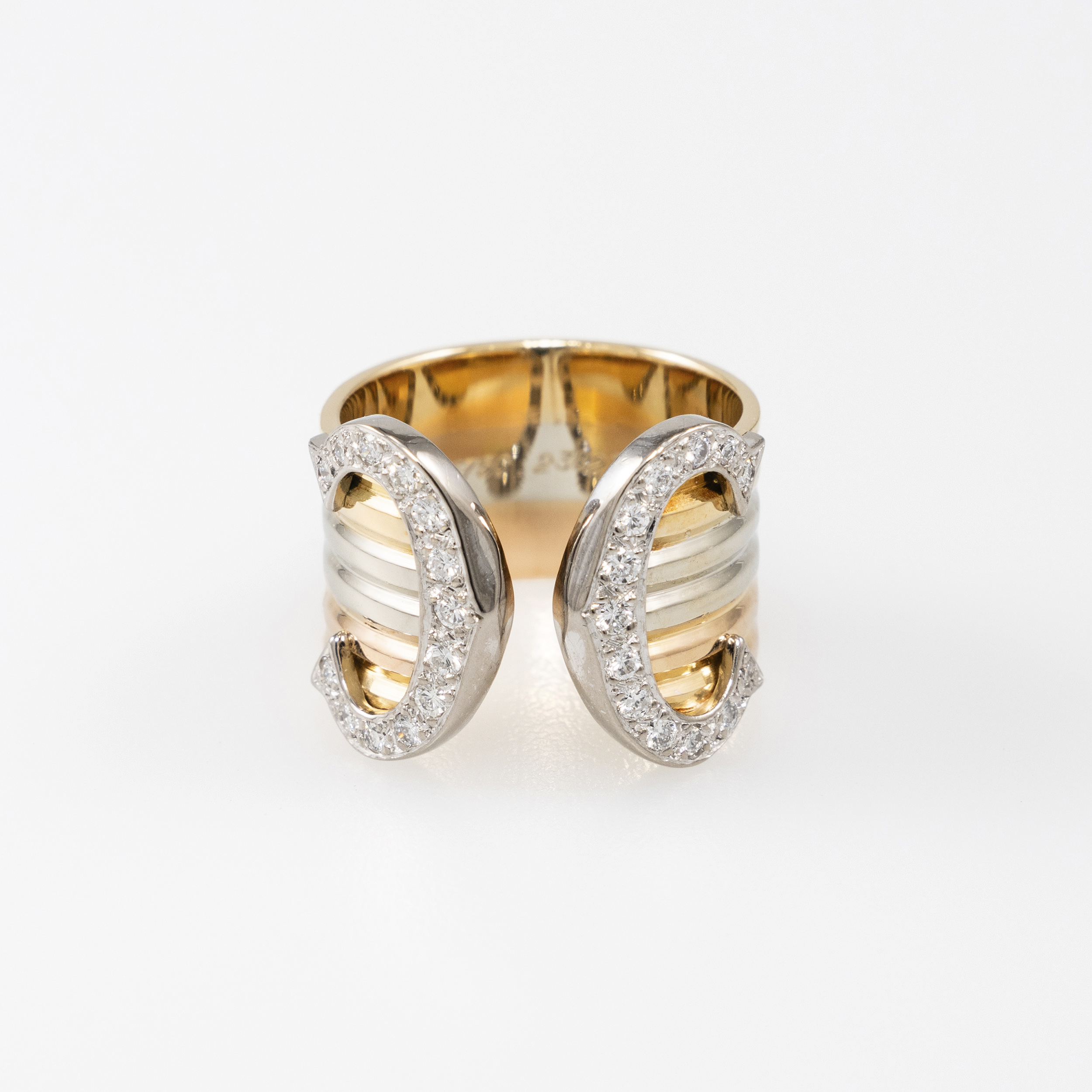 Cartier Double C Ring Gr. 46 Tricolor 18K