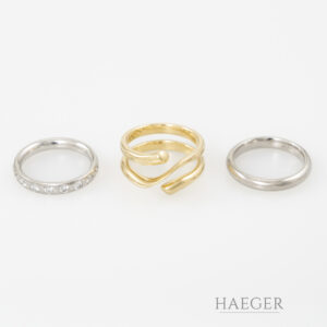 Ring Georg Jensen Gelbgold 750 mit 3x mittleren Elementen