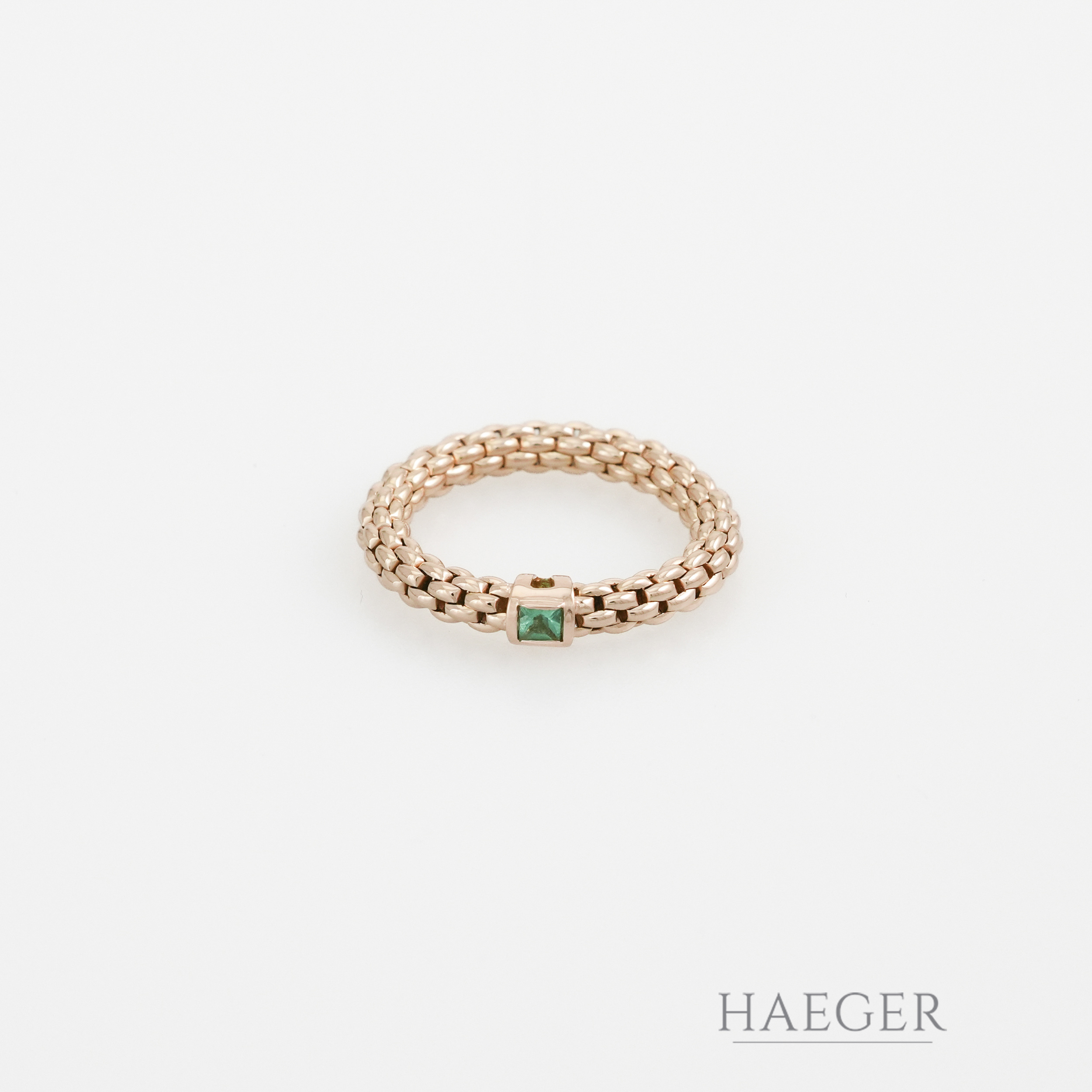 Fope Smaragd Ring Gr. 53 Roségold 750/ 18 Karat