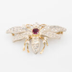 Brosche Gelbgold 14 Karat mit Diamanten Vorschau
