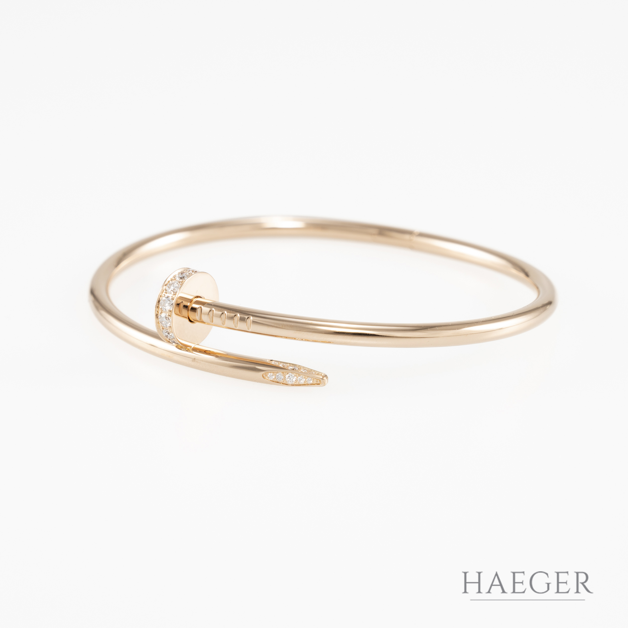 Cartier Juste Un Clou Armreif 19 cm Roségold mit Diamanten inkl. Etui