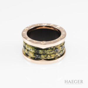 Bulgari B.zero1 Ring mit grünem Marmor Gr. 55 Roségold inkl. Etui